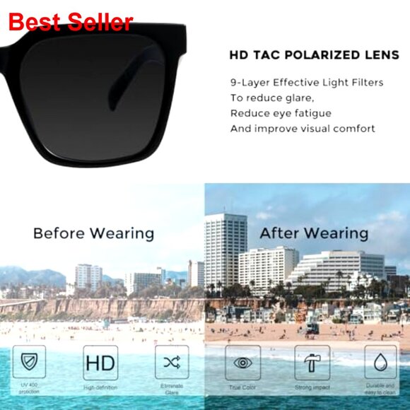 Oversized Square Sunglasses with UV 400 Protection, Metal  display picture 2